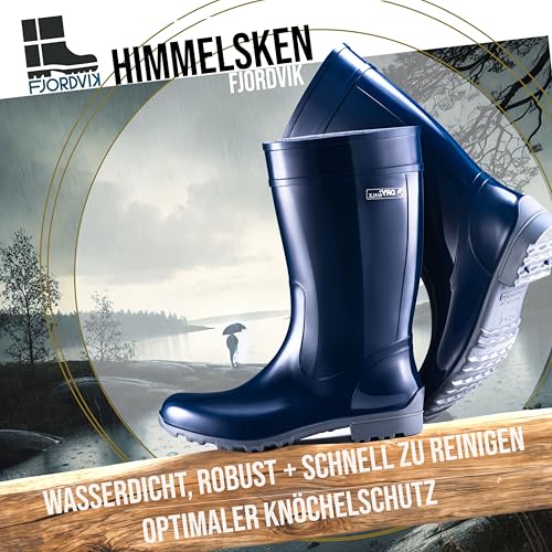 Fjordvik Himmelsken Gummistiefel | Wasserfest und schmutzabweisend | Perfekt für Outdoor-Aktivitäten | Farbe: blau, Gr.:41 / UK 7-7.5