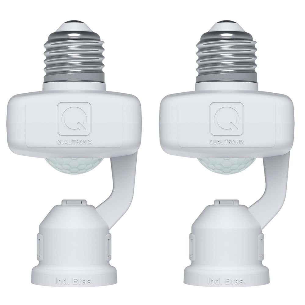 Kit 2x Sensor de Presença Com Fotocélula 6 em 1 Multifunções E27 Bivolt