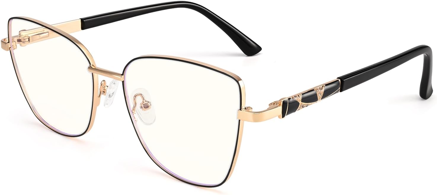 Dollger Blue Light Glasses For Woman Fashion Computer Gaming Eyeglasses Cat Eye Matal Bluelight Blocking Glasses