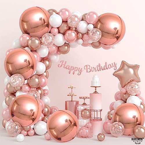 Image of KatchOn, Rose Gold Balloons - 22 Inch, Pack of 6 | Rose Gold Foil Balloons for Bridal Shower Decorations | Mylar Balloon for Bachelorette, Anniversary, Birthday Party, Graduation Decorations 2026