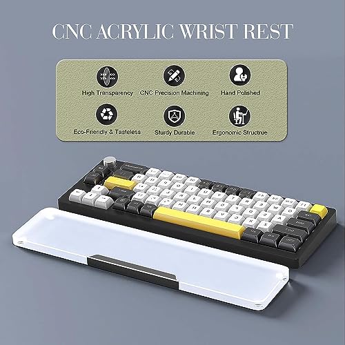 Image of Acrylic Keyboard Wrist Rest Pro- TENKEYLESS 80% Keyboard- Mechanical Keyboards Ergonomic Palm Rest for Computer Keyboard,Anti-Slip Base,Wrist Pad for Laptop,Office & Home-Easy Typing,Black