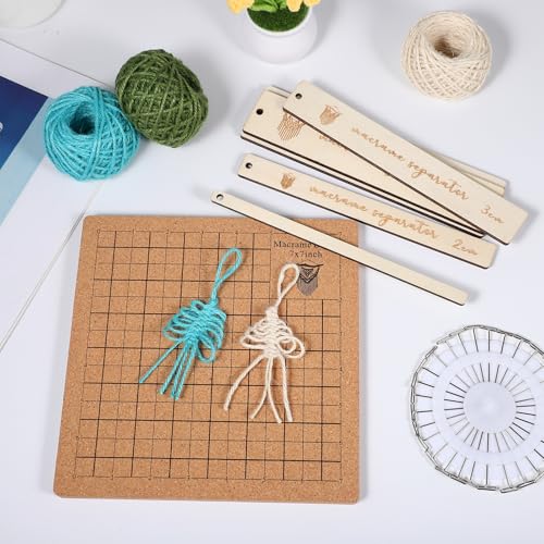 Tablero de macramé de corcho de alta precisión con regla para decoración 8