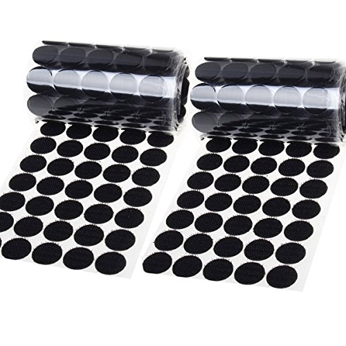 100 Pares Gancho y Bucle Auto Adhesiva,Adhesivo gancho y lazo,Velcro Redondo Monedas Pegajoso Monedas,Blanco (black)