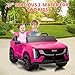 24V Kids Ride on Car Licensed Cadillac 2 Seater Ride on Truck Toy Battery Powered Electric Car for Toddlers, with Remote Control, Spring Suspension, LED Lights and Music for Boys Girls (Pink)