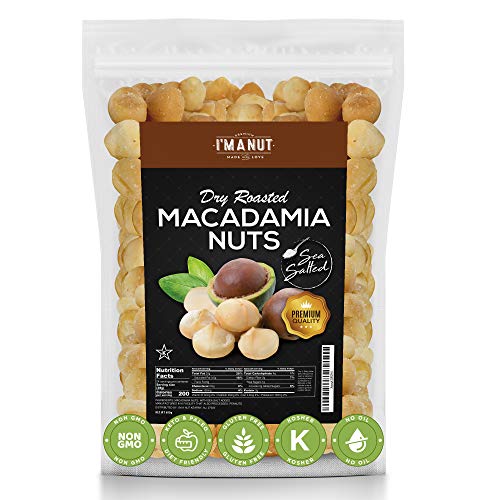 Oven Dry Roasted Macadamia Nuts, with Sea salt, 1.5Lbs, Fancy Whole, No Oil