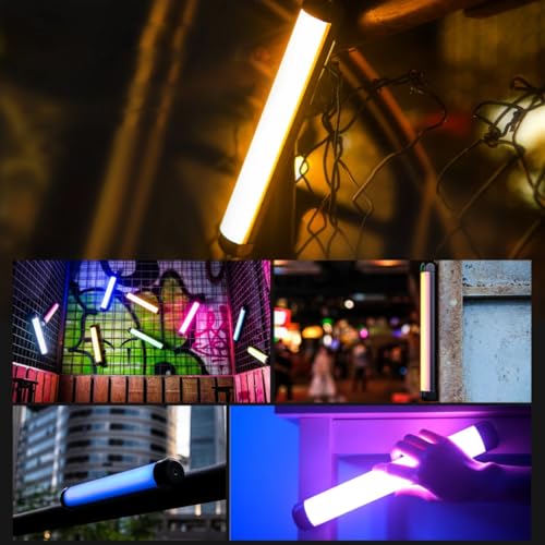 TUDOPRAFOTO - Kit Iluminação Bastão Led Iluminador RGB com Imã e Tripé de Iluminação 1,90m
