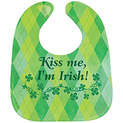 Fox Valley Traders St. Patrick's Day Baby Bib, 100% Polyester With Ultra Smooth Surface, Hook and Loop Closure - Measures 13