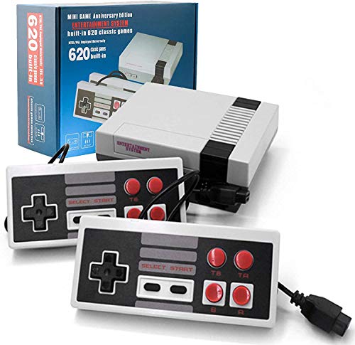 Hawiton Retro Game Console, Classic Handheld Video Game Console Built-in 620 Games with Classic Controllers, TV Video Games Console Player for Kids, Adult, Children, Boy Valentine/ Birthday Gift