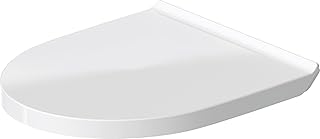 Duravit Sedile WC DuraStyle Basic, tavoletta WC con chiusura rallentata, copriwater con cerniere in acciaio inox, coperchio water in plastica termoindurente Duroplast, bianco