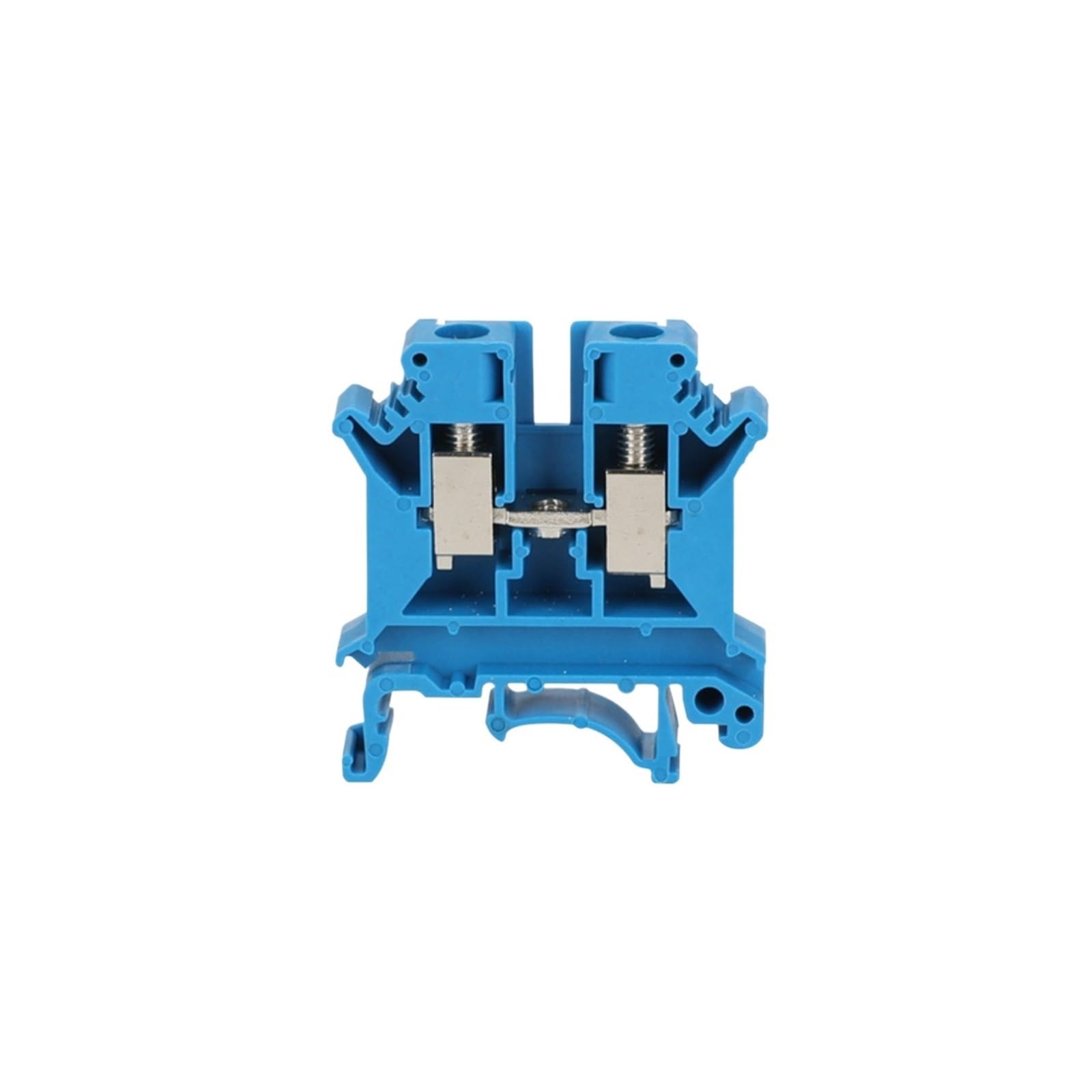 Bloque de terminales UK6N azul para riel DIN, conector pasante de 50 piezas 6