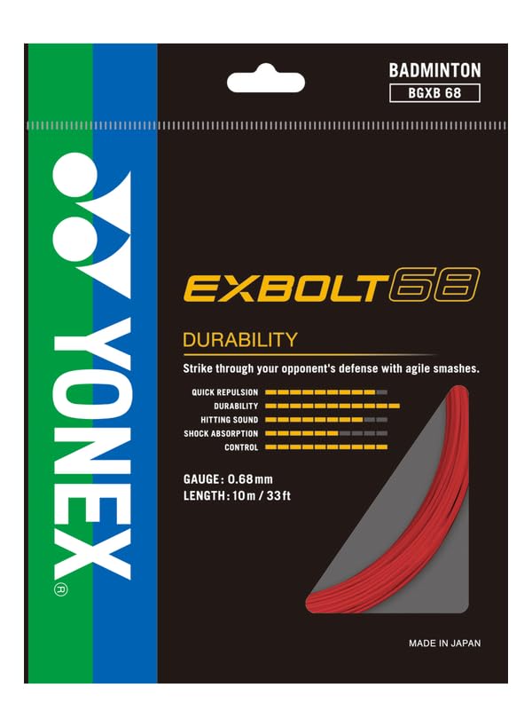 YONEX EXBOLT 68 Badminton String - Flash RED (1320)