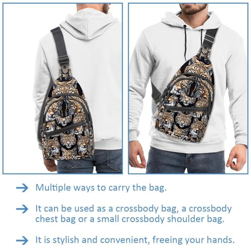 Sac à dos à bandoulière Lynx multicolore avec sangle réglable - 3
