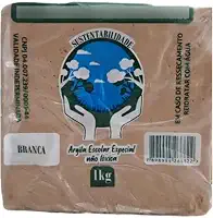 Argila Branca Escolar Para Modelagem de 1KG Não Tóxica Rezende
