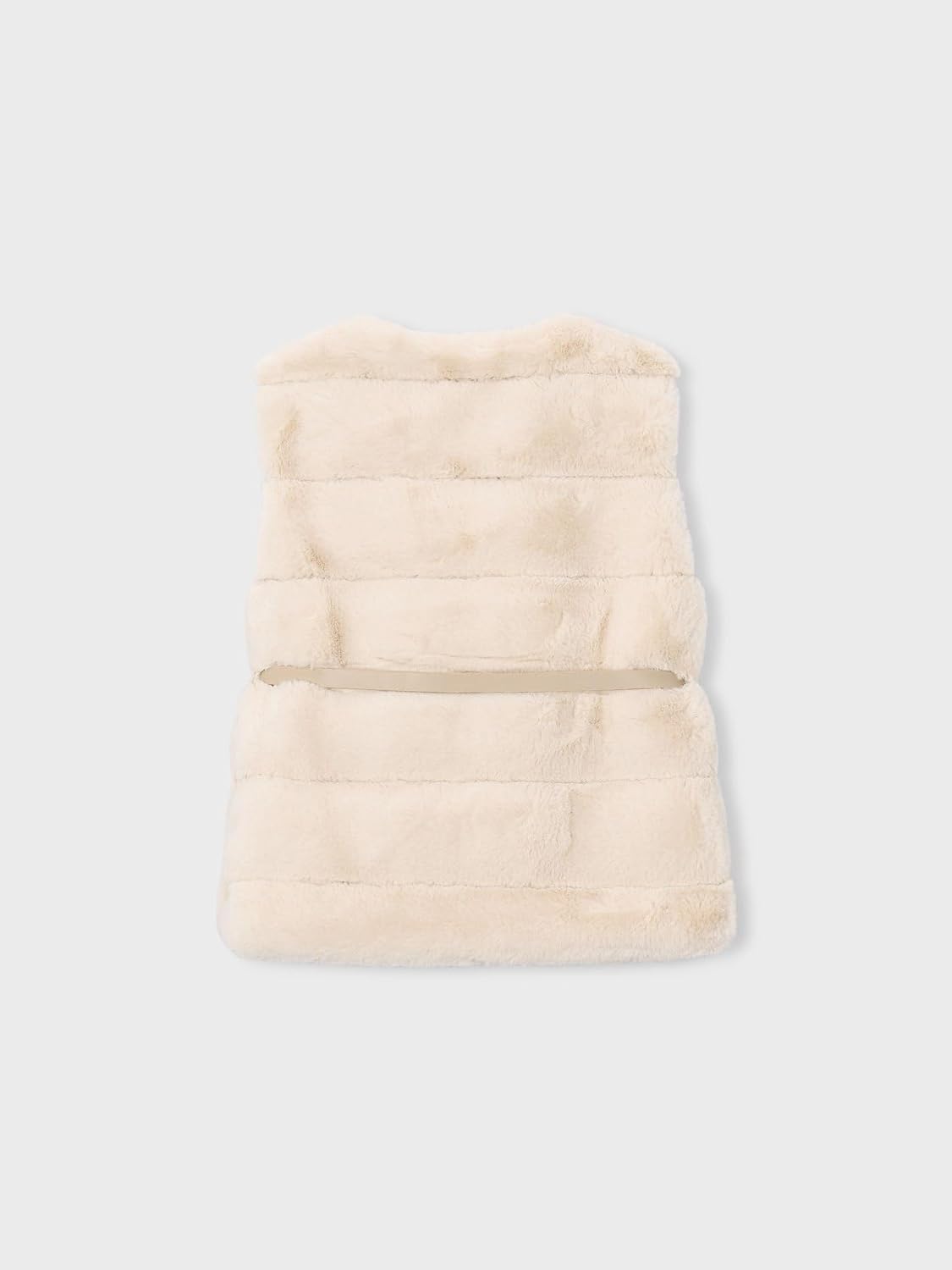 Mayoral Fur Vest with Belt for Girls Beige