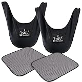 TonGass (2+2 Pack 10"x8" Bowling Ball Towel Bowling Seesaw Bag Microfiber Bowling Ball Shammy Pad with Easy-Grip Dots Machine Washable Non-Slip Bowling Polisher Bag for Storage Bowling Ball