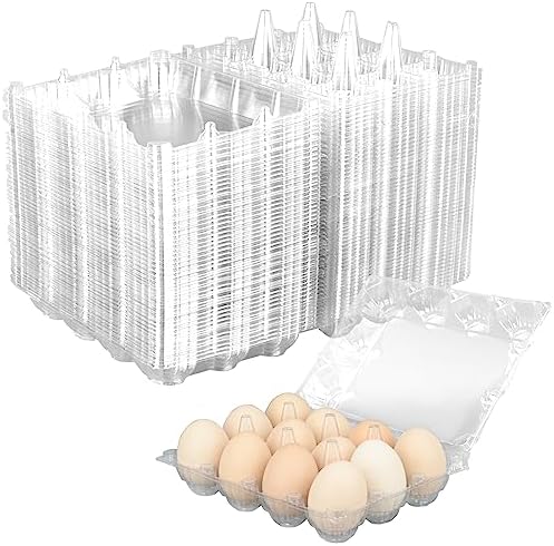 110 Pack Plastic Egg Carton Reusable Egg Holder with Lid Bulk Empty Chicken Egg Container for Refrigerator – Each Holds 12 Eggs Stackable Egg Tray Storage Crate for camping Home Pasture Farm Market