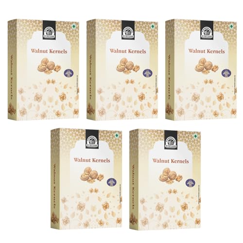 Image of WONDERLAND FOODS (DEVICE) Dry Fruits| Extra Light California Walnut Kernels (Akhrot Giri)| 1Kg (200G X 5) Box