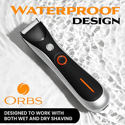 Orbs™ V2 Electric Groin Hair Trimmer For Men W/Two Speeds, Premium Ball & Body Groomer Shaver For Men, Fully Waterproof Mens Trimmer W/Replaceable Ceramic Blade Heads, 90 Min Battery Life #TOP2