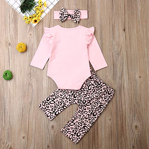 Geagodelia Babykleidung Set Baby Mädchen Langarm Body Strampler + Leopard Hose + Stirnband Neugeborene Kleinkinder Warme Babyset Kleidung - Image 3