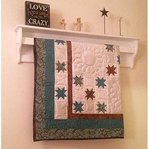 Wall quilt hanger with shelf  urban country home decor
