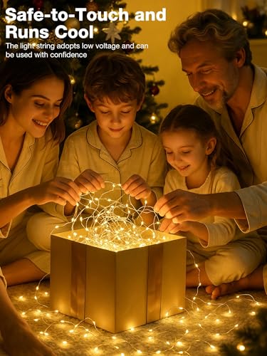 Image of 6Pack Fairy Lights with Timer, 7ft 20 LED Twinkle Light Battery Operated 3 Modes, Mini String Lights for Christmas Trees Wreath Party DIY Mason Jars Bottles Decor, Warm White