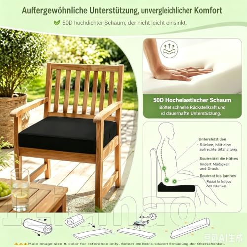 Cojín para taburete alto de cocina rectangular impermeable con funda extraíble amarilla 6