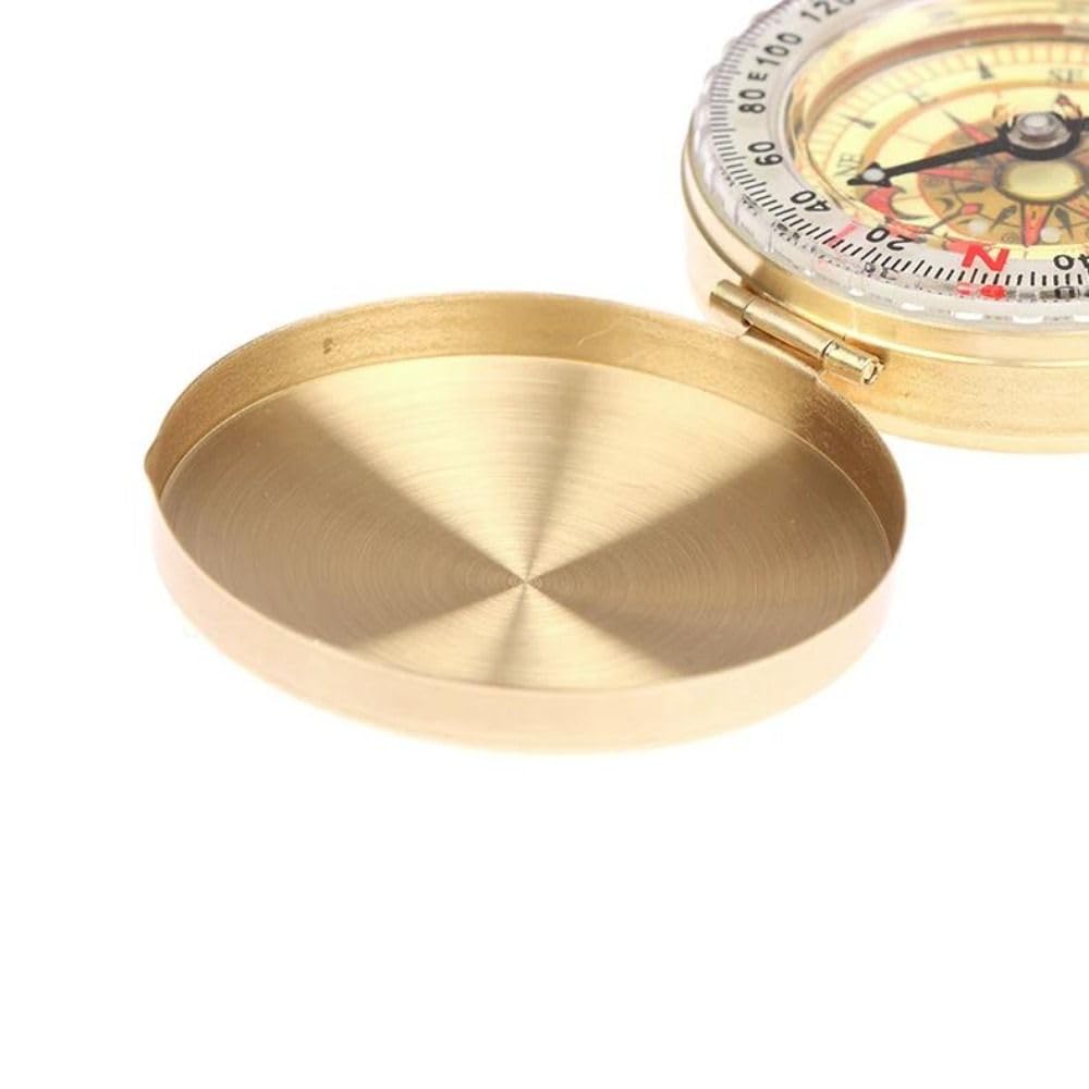 Brújula para navegación, reloj de bolsillo luminoso portátil, ideal para deportes al aire libre, camping, senderismo, viajes, buscador de dirección preciso, construcción de latón duradero