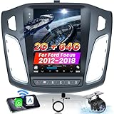 Upgrade 5GWIFI Car Radio for Ford Focus 2012-2018 - (2+64G) 10.4 Inch Touchscreen Stereo Replacement with Wireless Carplay Android Auto Bluetooth GPS Navigation 1080P Backup Camera SWC