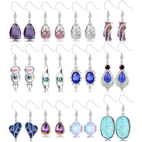 Adramata 12 Pairs Vintage Crystal Earrings Set Cover
