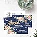 Hadley Designs 50 Navy Pink Floral Drink Coupons for a Free at Weddings, Work Events or Party Bar, One Free Beer Wine Soft Drink or Food Voucher, Flower Cheers Large Drinking Paper Raffle Cards