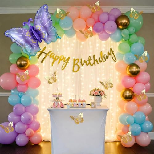 Image of Special You Butterfly Theme Birthday Decoration Kit for Girls with Pastel Balloons for Decoration, Foil Balloons for Decor, Butterfly Stickers for Wall Decoration, Birthday Decor