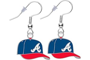Atlanta Braves Baseball Cap Earrings Pierced