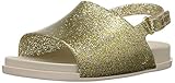 Mini Melissa Girls' Mini Beach Slide Sandal Flat, gold glitter, 8 M US Toddler