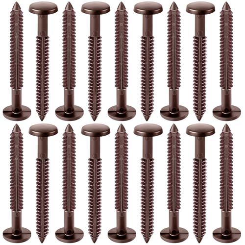 Image of Blulu 18 Pcs 3 Inch Vinyl Shutter Fastener Window Panel Peg Lok Pin Pegs Screws Shutter Spikes Anchor (Bordeaux Red)