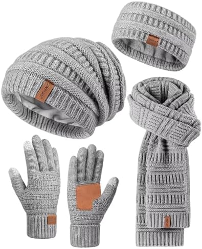 SENPUKI Winuesa Headbands Hat Scarf and Gloves Set Ladies, Slouch...