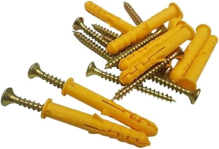 Tubo di espansione in plastica, tubo di espansione in plastica, tasselli da parete con vite a testa da 6 mm-10 mm (10 x 50 mm (10 set))