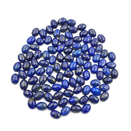 Lapis Lazuli Oval Gemstone Cabochon 67 Pcs 6X8 Mm 101 Ct Natural Lapis Loose Stone For Making Jewelry Crafts #TOP1