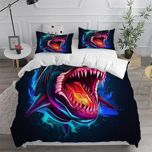 Couvre-lit microfibre requins 3 pièces avec fermeture éclair robuste taille XL - 6