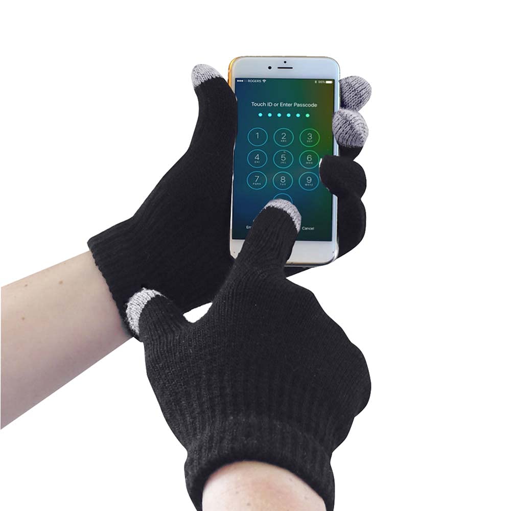 Portwest Touchscreen Knit Glove, Color: Black, Size: L/XL, GL16BKRL/XL, L-XL