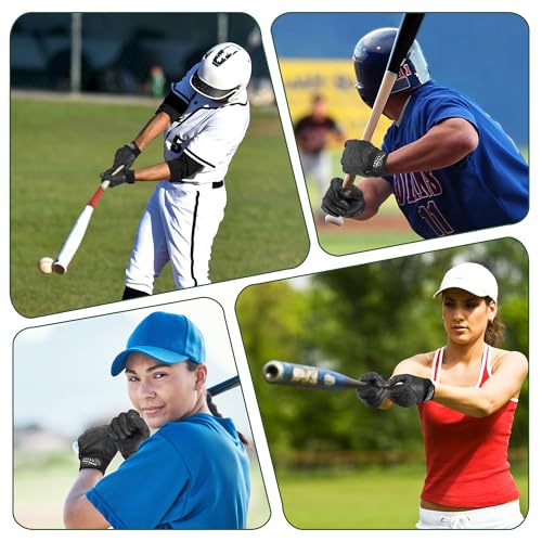 Image of HANDLANDY Baseball Batting Gloves for Adult Youth, Grip Breathable Softball Batting Gloves Fit Men Kids Boys Girls