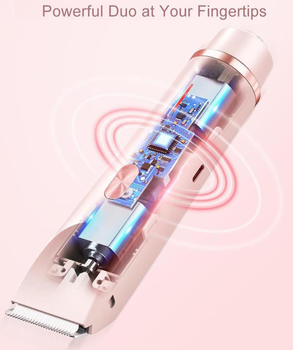 Pelvora Intimrasierer 5-In-1 Für Damen, Pelvora Intim Trimmer, Elektrischer Rasierer Damen, Mit Usb-Ladestation, Ipx7 Wasserdichter, Für Körper, Achseln, Bikini, Augenbrauen Und Nase (Lila)