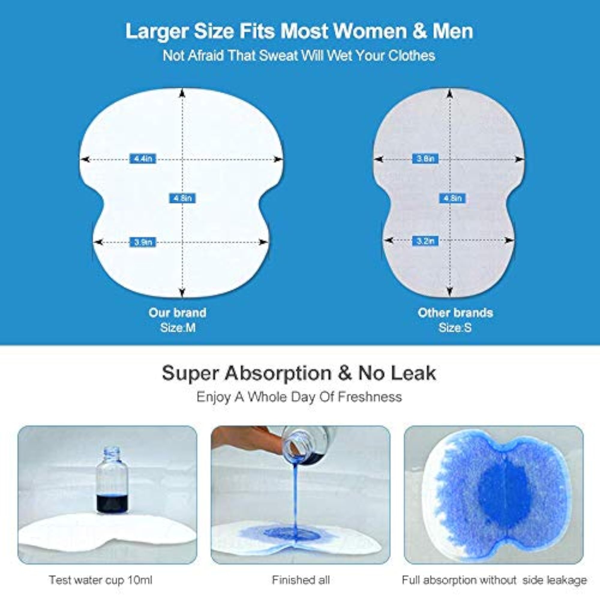 Disposable Underarm Sweat Pads for Men and Women, Quick Absorption