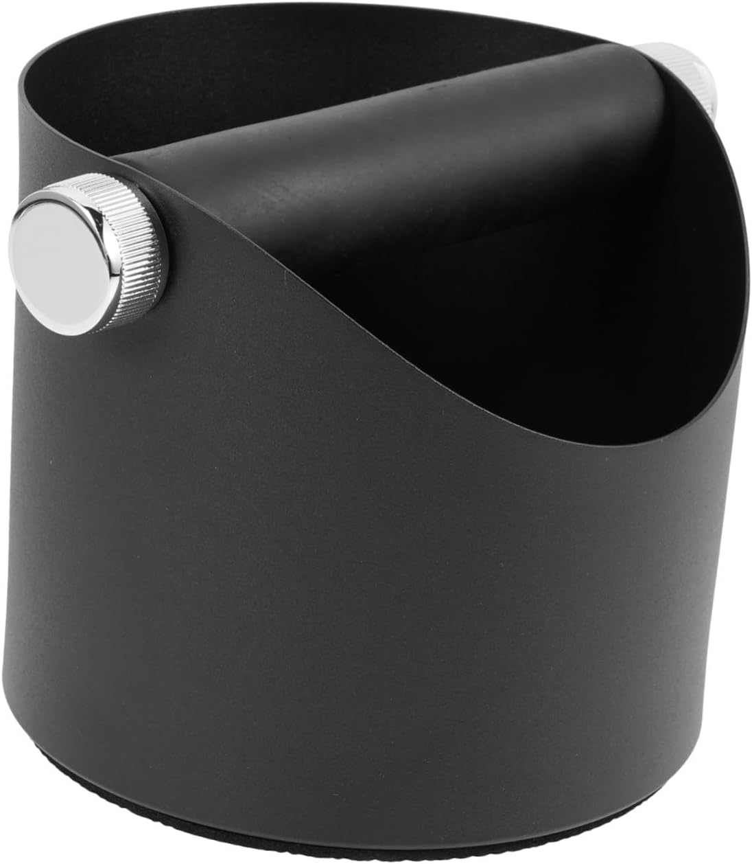 Coffee Knock Box Espresso Dump Bin with Steel and Silicone, Black