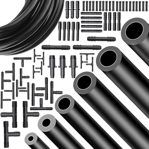Tnisesm Vacuum Hose Automotive 1/8" 5/32" 3/16" 1/4" 5/16" 3/8"ID 130PSI 5 FT With 12 Sizes 65PCS Vacuum Connector, High Performance Automotive Silicone Vacuum Tubing Hose line Kit Cover