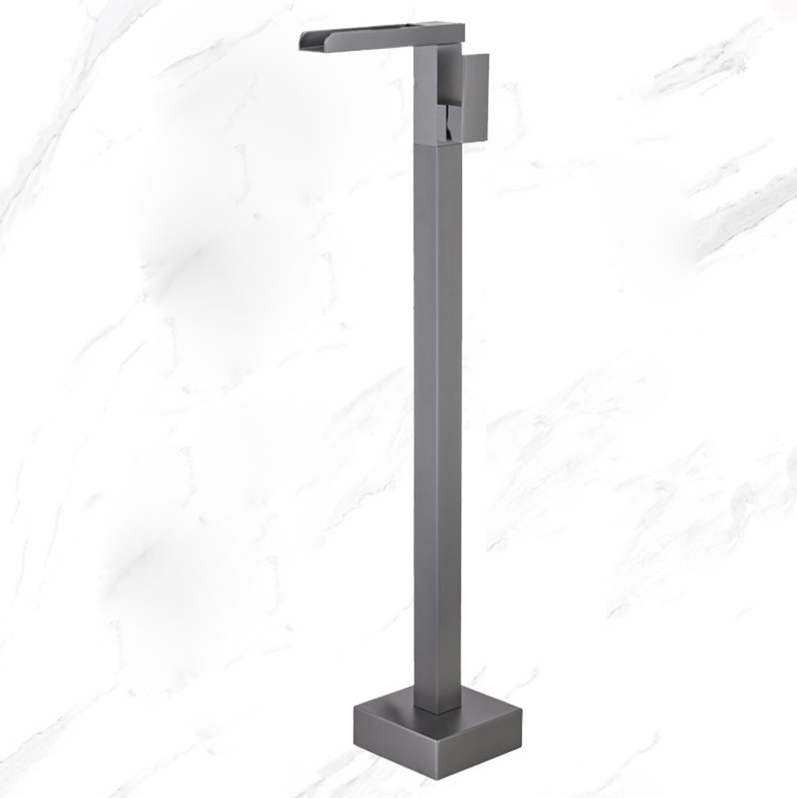 Robinet cascade monté au sol pour baignoire îlot, mitigeur gris design pour salle de bain