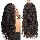 Faux Nu Locs 6 Packs Goddess Curly Wavy Twist Crochet synthetic Braiding Hair Extensions Dreads Crochet Hair Dreadlocks 18 inches (18