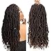 Faux Nu Locs 6 Packs Goddess Curly Wavy Twist Crochet synthetic Braiding Hair Extensions Dreads Crochet Hair Dreadlocks 18 inches (18", T1B/30)