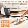 Uwant Y100 Lavatappeti e Divani Lava e Asciuga, 600W 18 kPa, Serbatoio Doppio 1.2L e Auto-Pulizia, Igienizza al 99.9% con Detergente 500ml e Spazzole, Per la Pulizia di Divano, Tappezzeria e Materassi