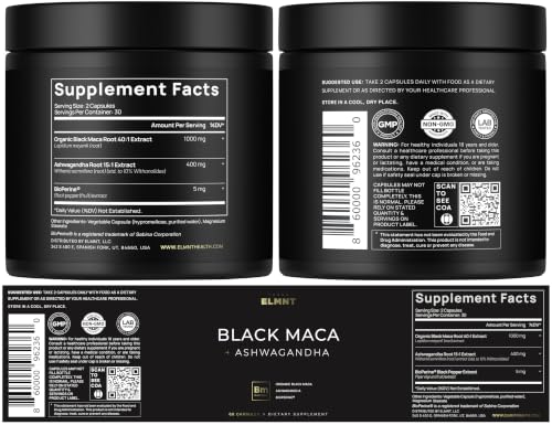 Image of 40x Strength Organic Black Maca Root with 15:1 Ashwagandha for Men