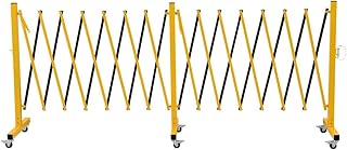 Industrielle Scherengitter Ausziehbar, 7 Meter, Metallbarrikade, leicht zu montierende Absperrkette mit Rollen, Outdoor Mobiles Absperrgitter, Gelbes Und Schwarzes Absperrung